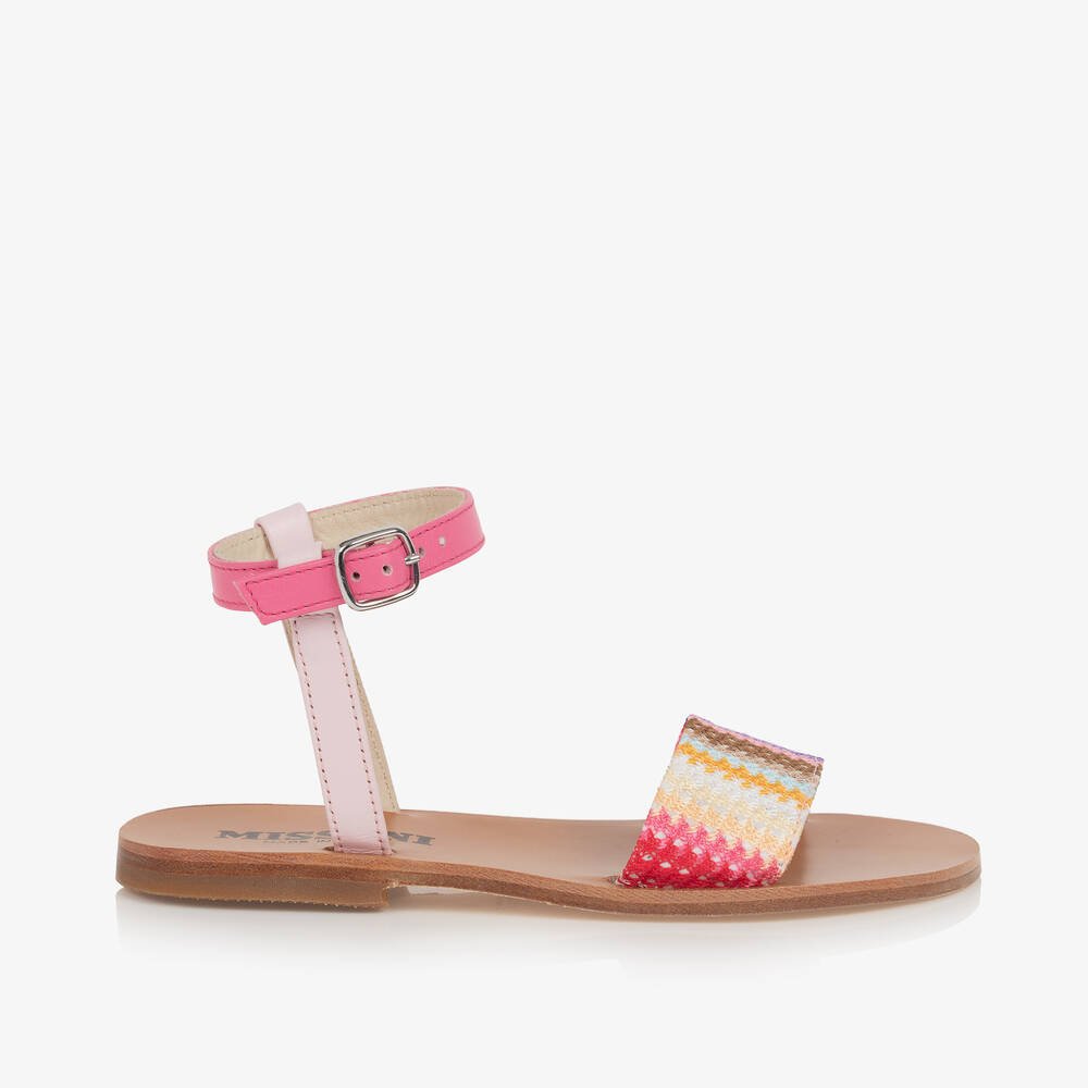 Missoni Kids' Girls Pink Leather Sandals