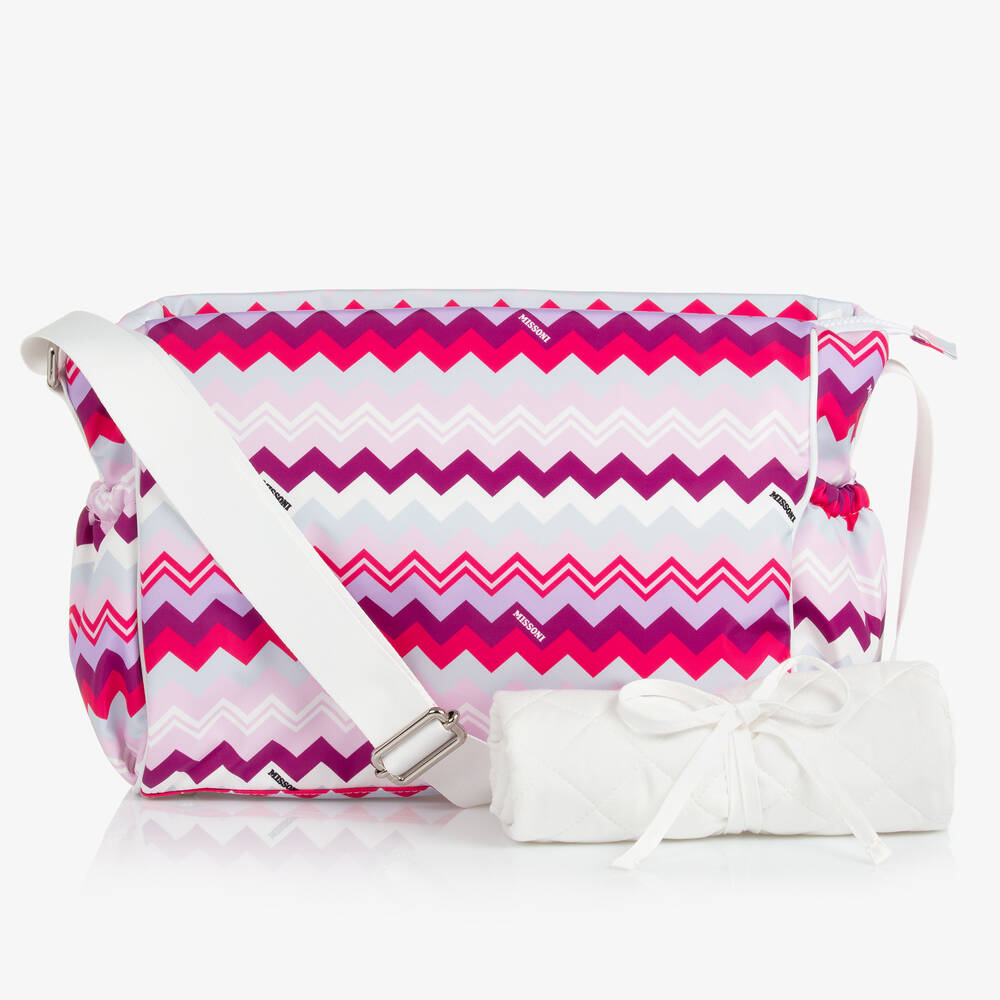 Missoni - Purple & White Zigzag Changing Bag (40cm) | Childrensalon