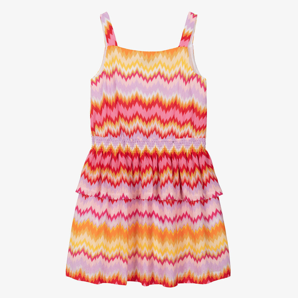 Missoni - Teen Girls Pink Knitted Zigzag Dress | Childrensalon