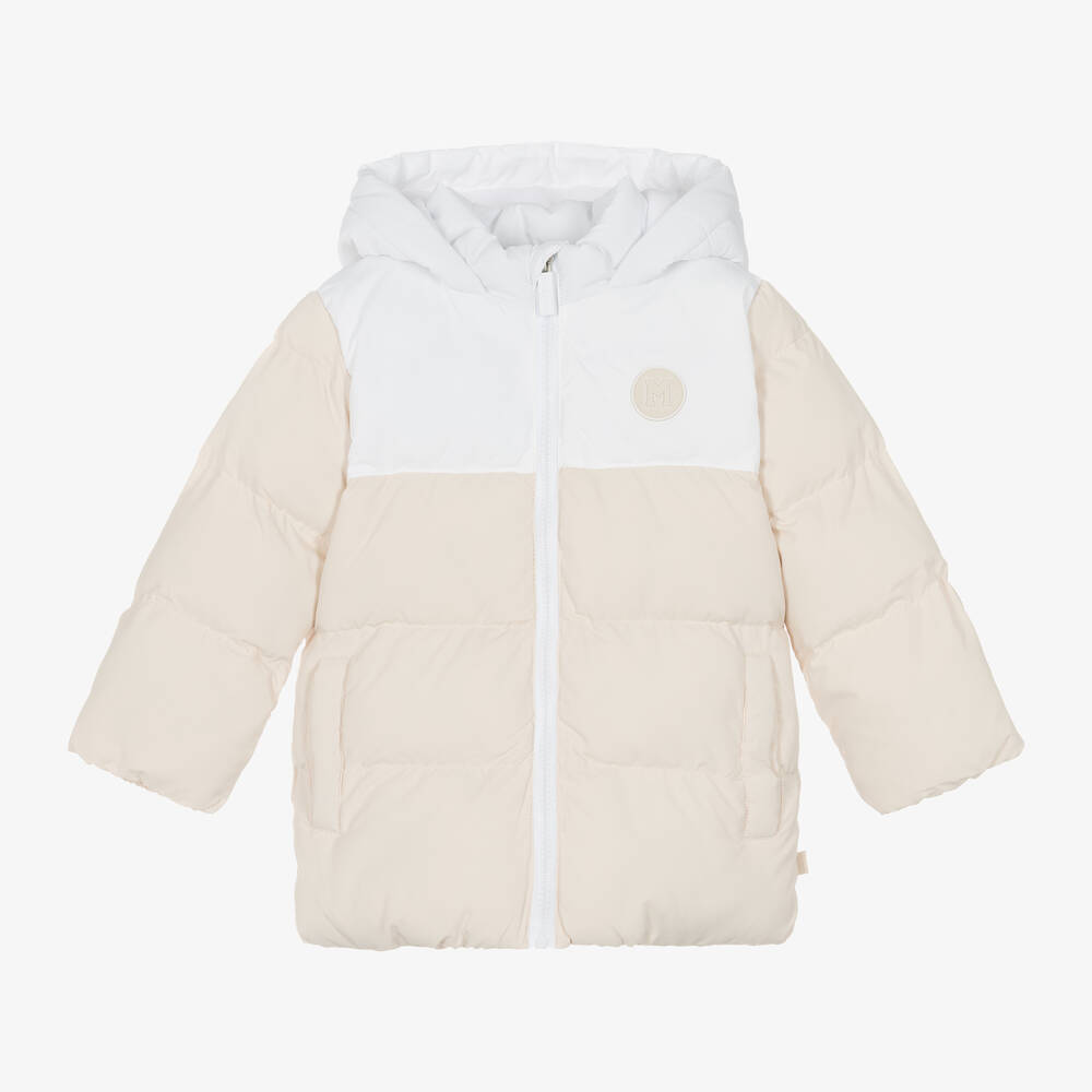 Mitch & Son - Boys Beige Hooded Puffer Coat | Childrensalon