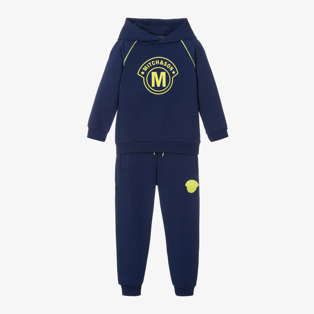 Mitch & Son - بدلة رياضية قطن جيرسي لون كحلي للأولاد | Childrensalon