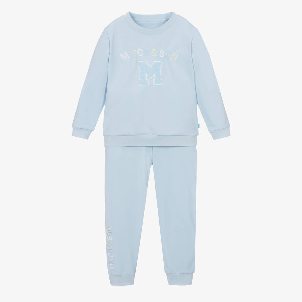 Mitch & Son - Boys Blue Jersey Tracksuit | Childrensalon