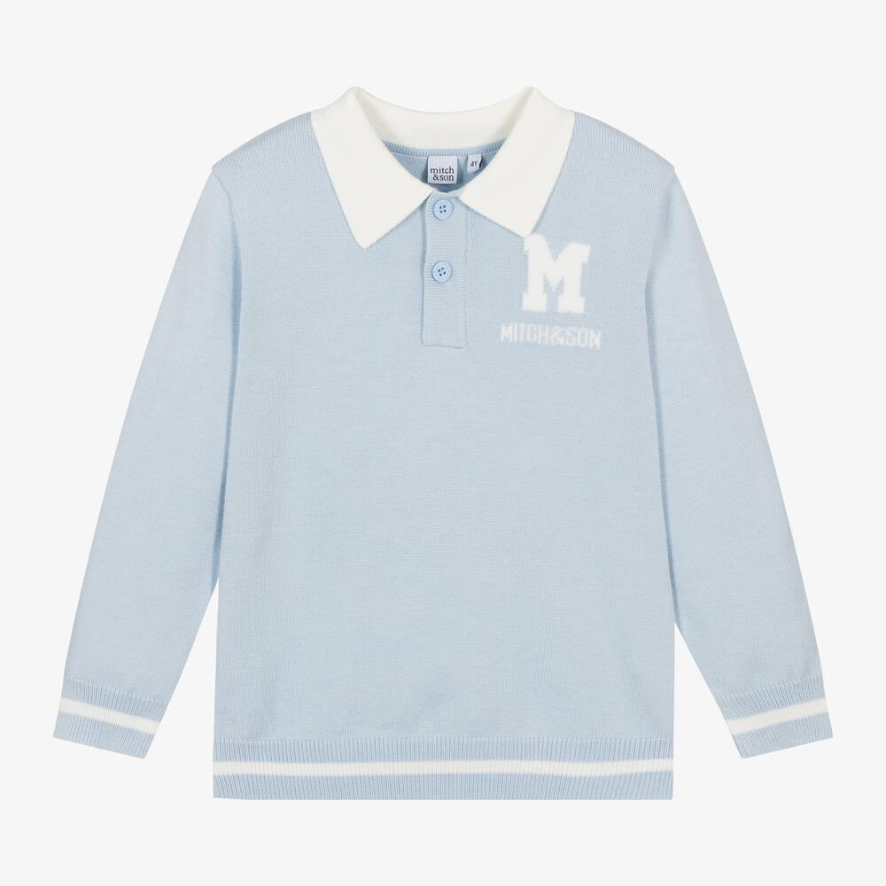 Mitch & Son - Boys Blue Knitted Sweater | Childrensalon