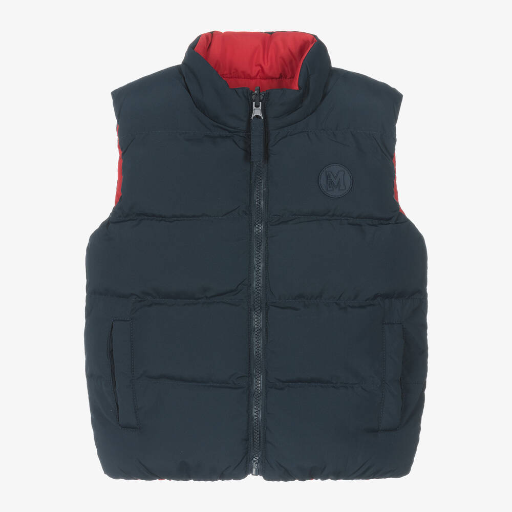 Mitch & Son - Boys Blue & Red Reversible Gilet  | Childrensalon