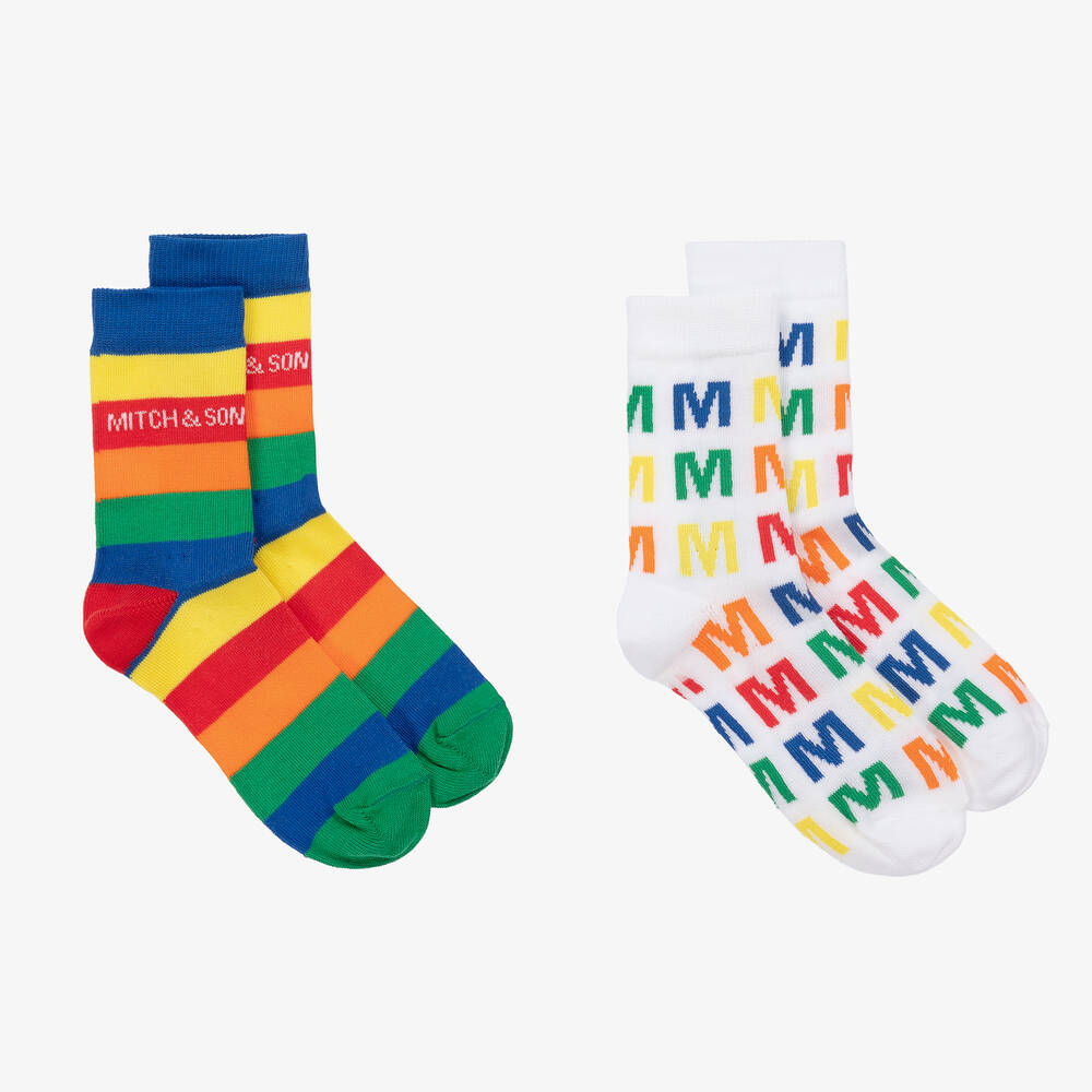Mitch & Son - Boys Colourful Stripe Cotton Socks | Childrensalon