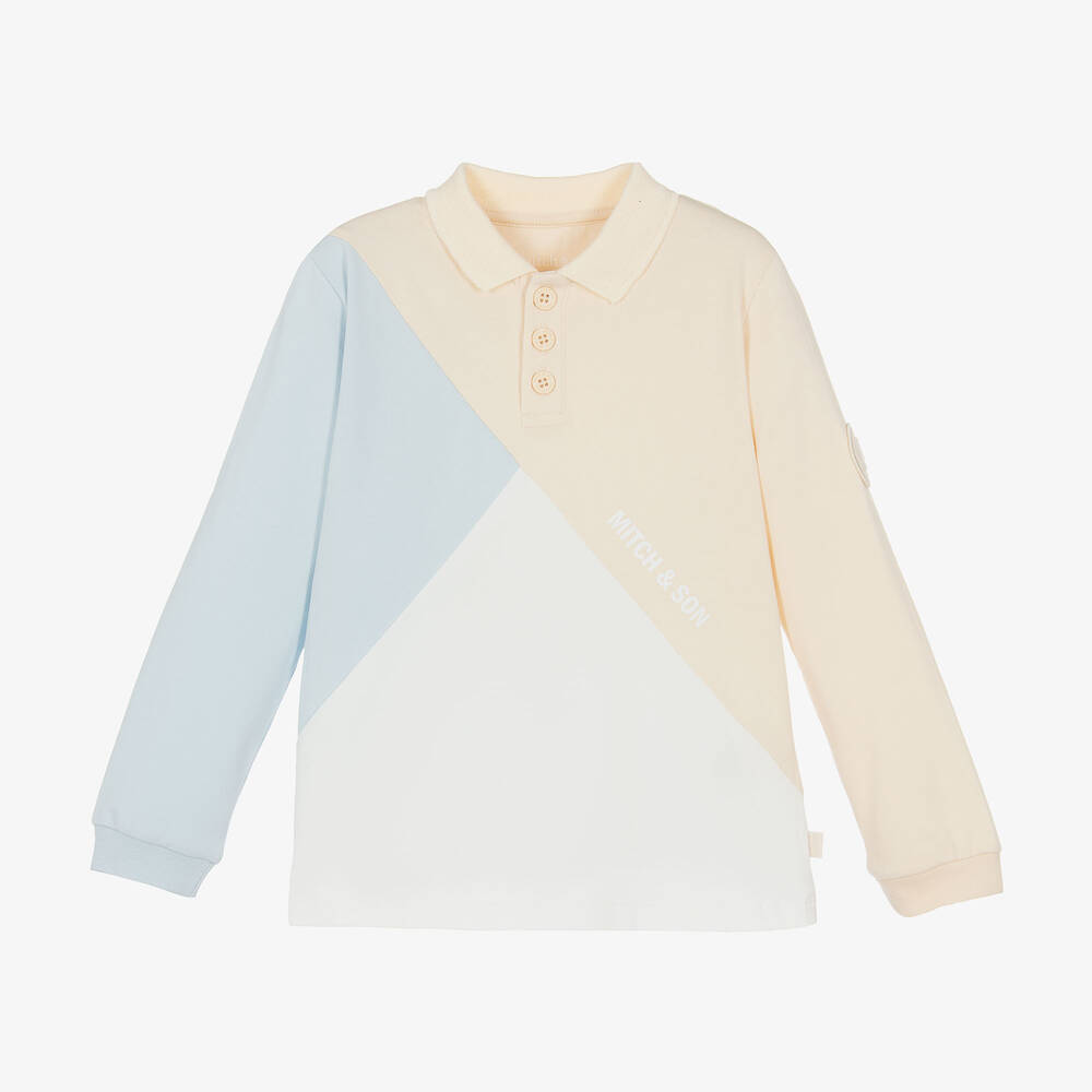 Mitch & Son - Boys Cotton Colourblock Polo Shirt | Childrensalon