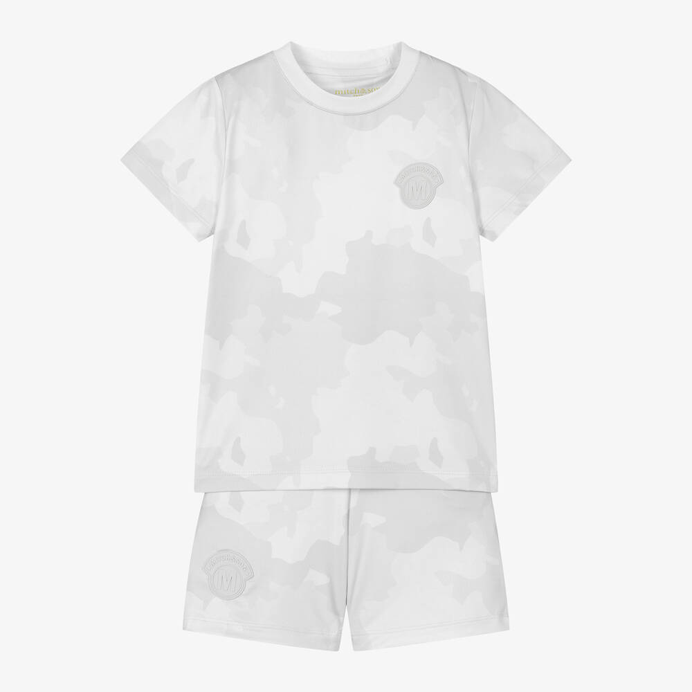 Mitch & Son - Boys Light Grey Camouflage Shorts Set | Childrensalon