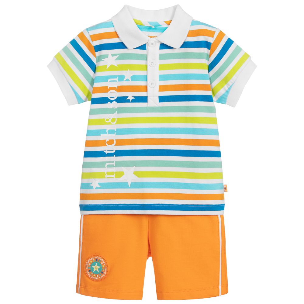 Mitch & Son Babies' Boys Orange Shorts Set