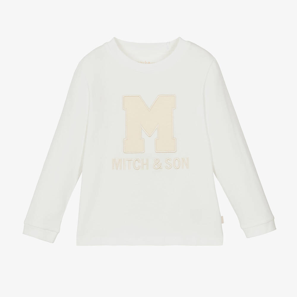 Mitch & Son - Boys White Cotton Top | Childrensalon