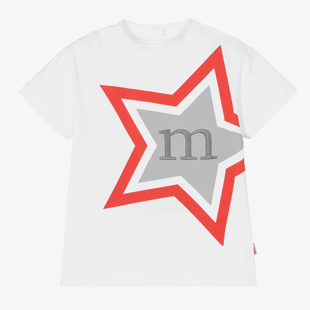 Mitch & Son Kids' Boys White Graphic Logo T-shirt