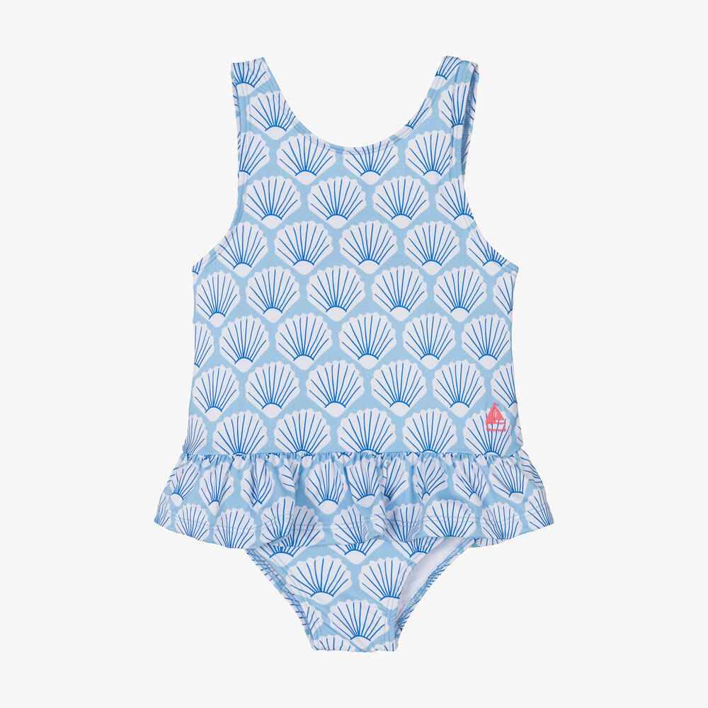 Mitty James Kids' Girls Blue Shell Bathing Suit
