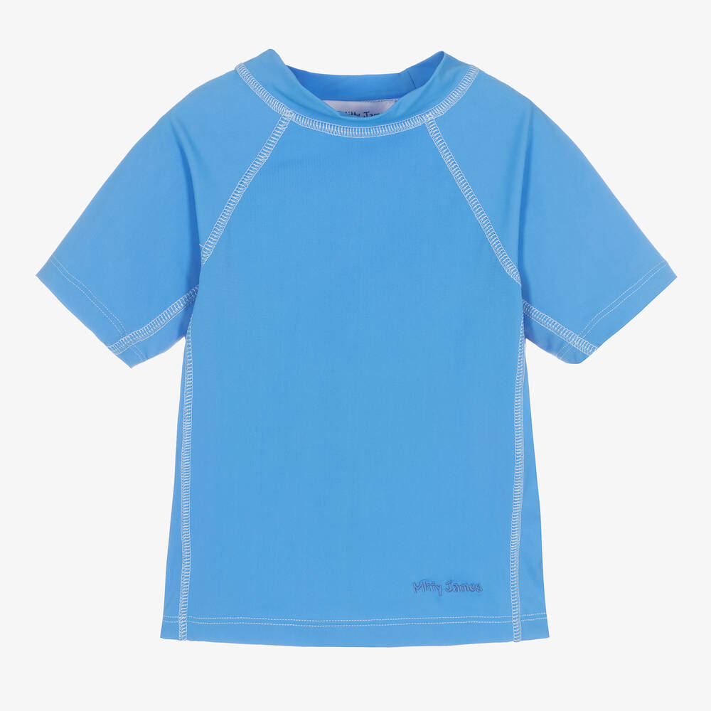 Mitty James - Mid-Blue Swim T-Shirt (UPF 50+) | Childrensalon
