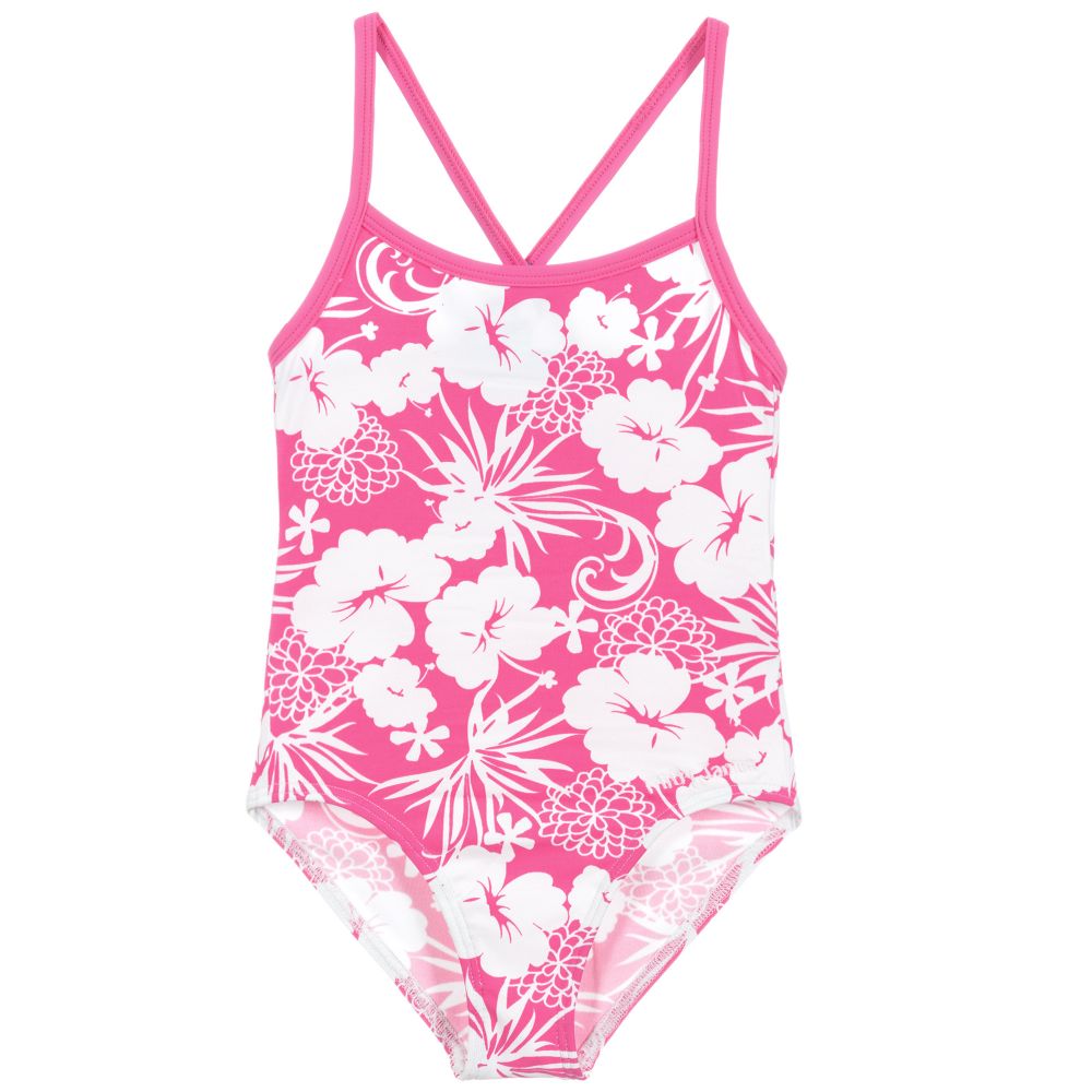 pink floral swimsuit