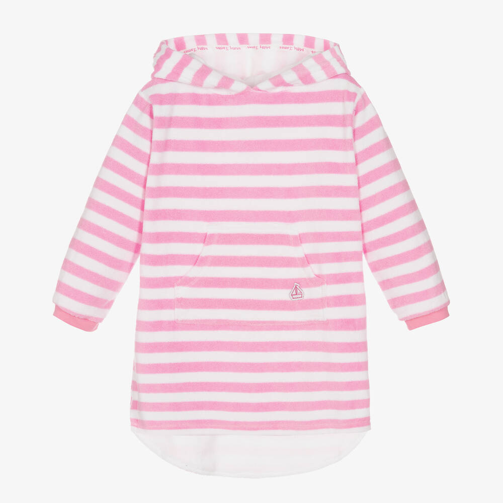 Mitty James - Pink Stripe Cotton Towelling Robe | Childrensalon