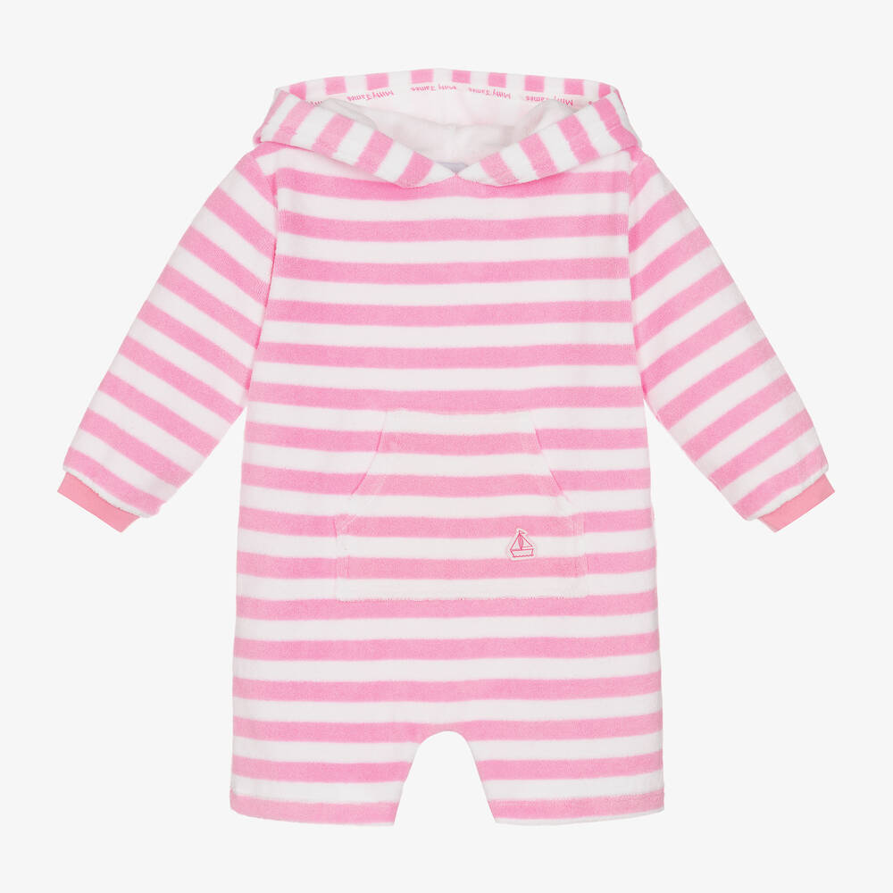 Mitty James - Розовый махровый ромпер в полоску для малышей | Childrensalon