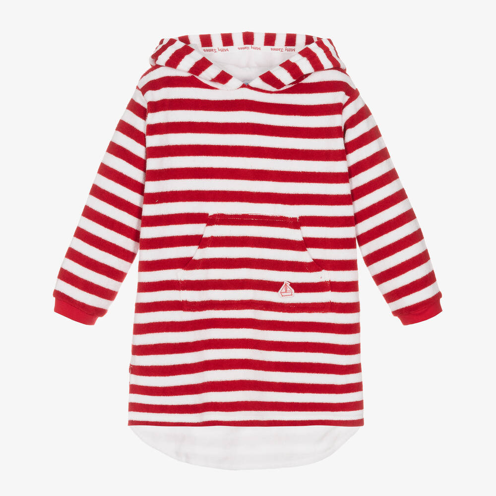 Mitty James - Red Stripe Cotton Towelling Robe | Childrensalon