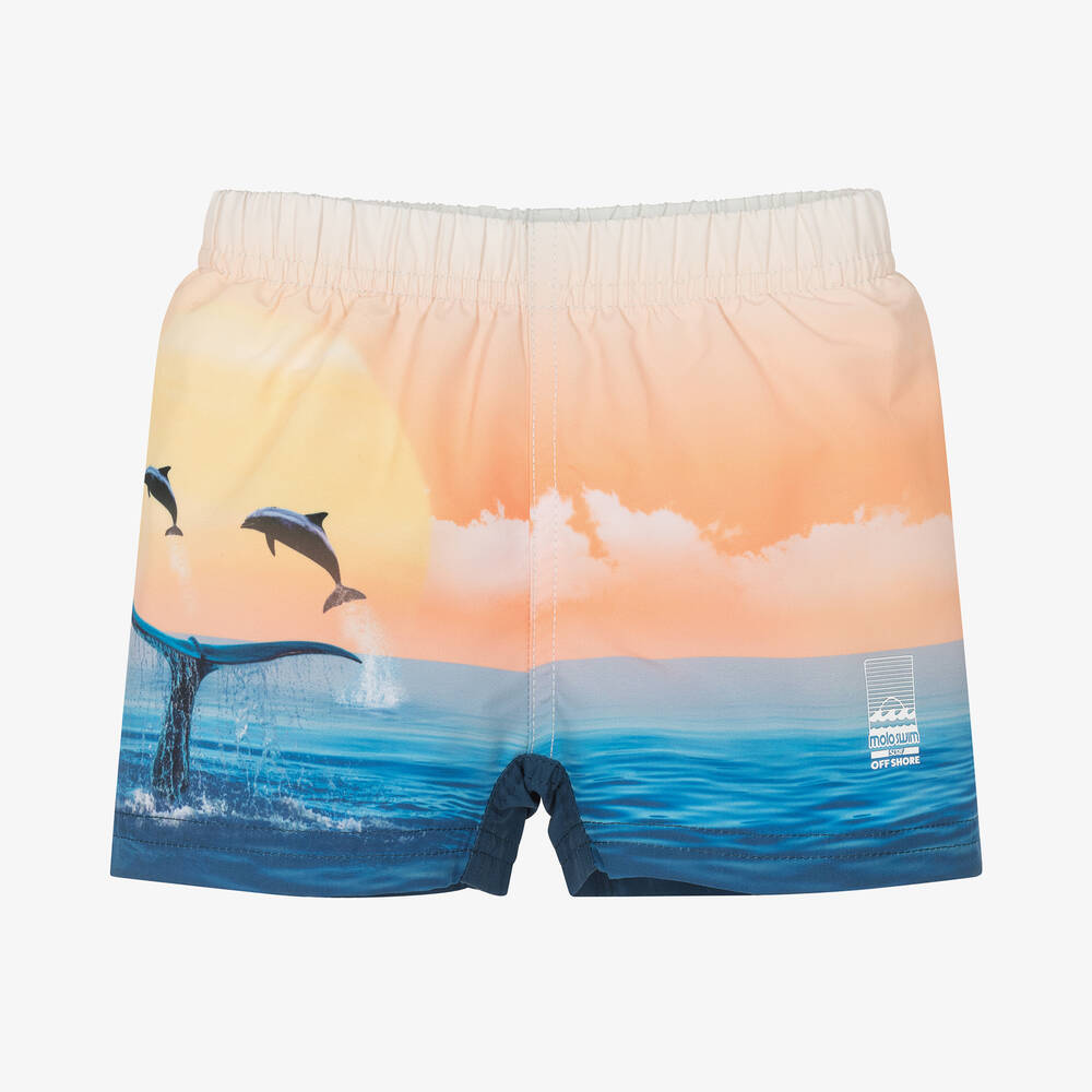 Molo - Baby Boys Ocean Smile Swim Shorts (UPF50+) | Childrensalon
