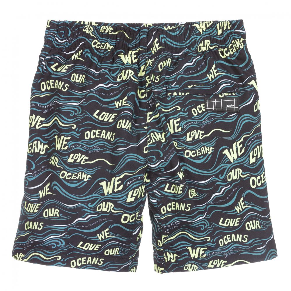 Molo - Black Swim Shorts (UPF50+) | Childrensalon