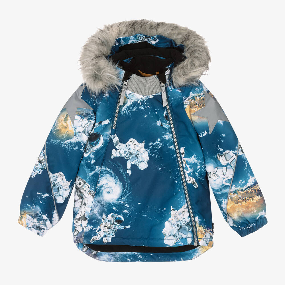 Molo - Blue Astronauts Ski Jacket | Childrensalon