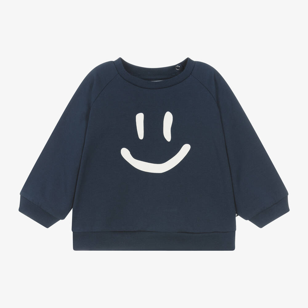 Molo - Blue Cotton Smile Sweatshirt | Childrensalon