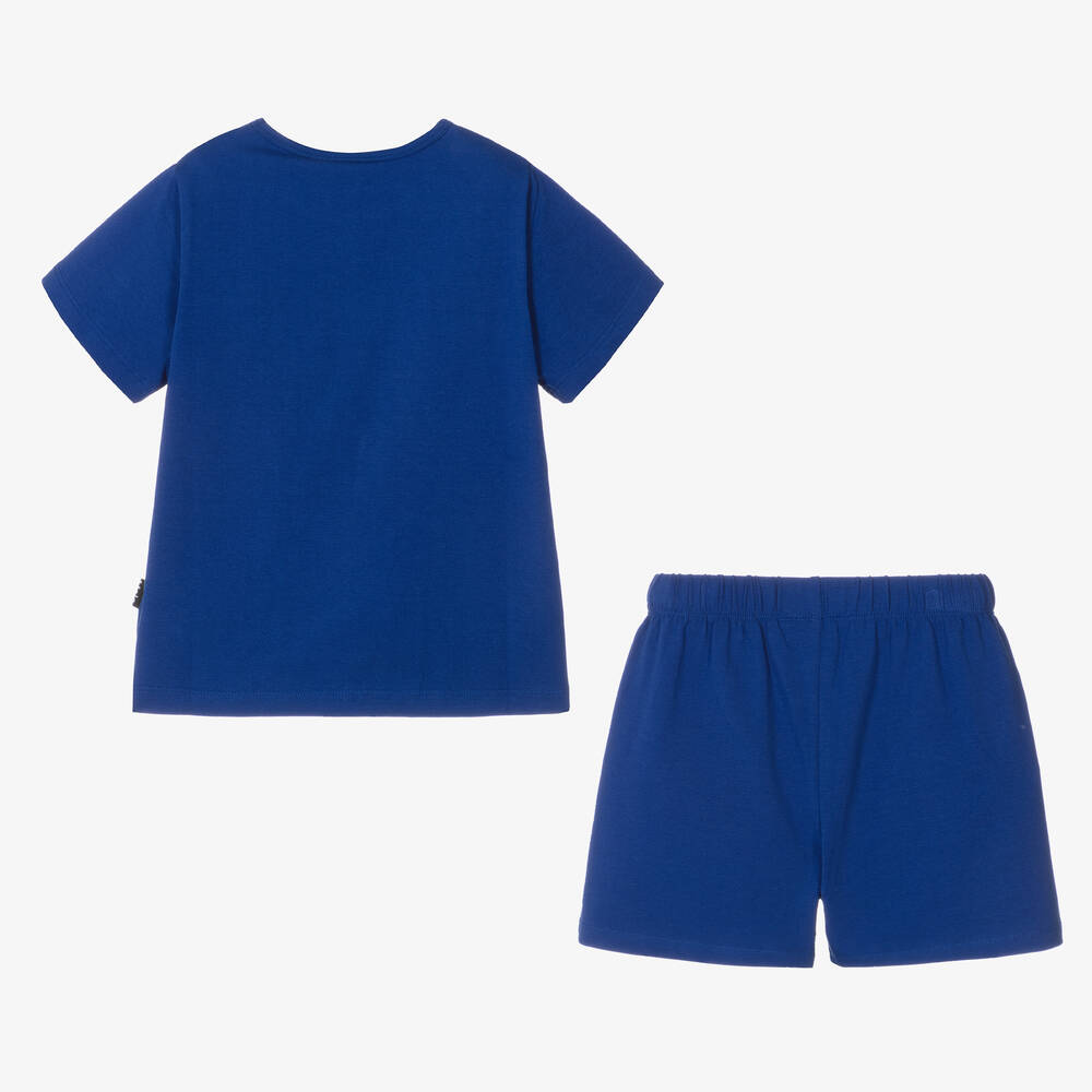 Molo - Blue Organic Cotton Short Pyjamas | Childrensalon