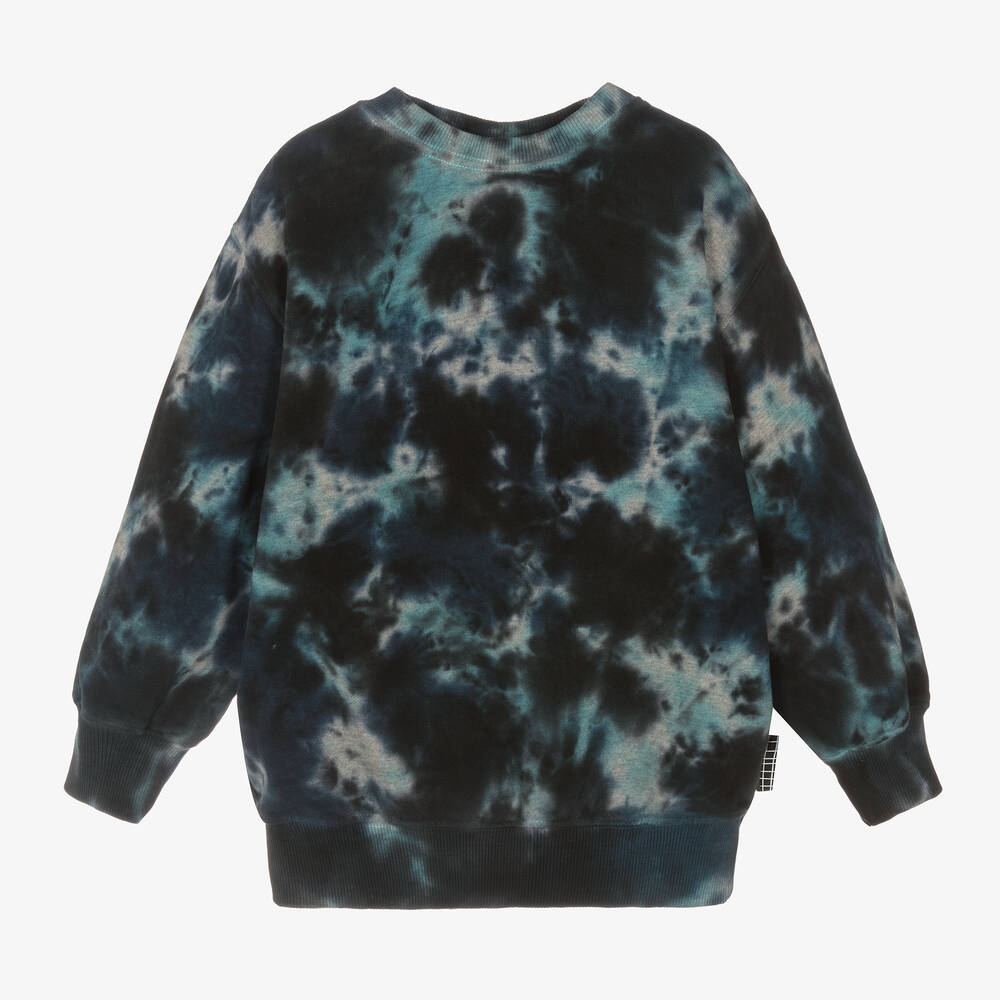 Molo - Blue Tie-Dye Organic Cotton Sweatshirt | Childrensalon