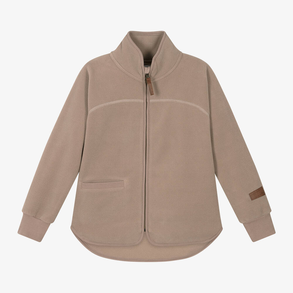 Molo - Boys Beige Fleece Zip-Up Jacket | Childrensalon