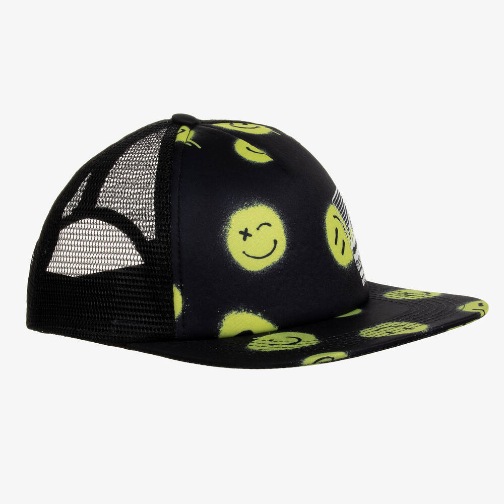 Molo - Boys Black Happy Sunny Hat | Childrensalon