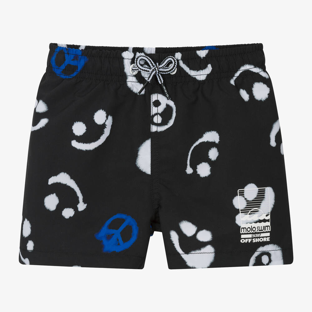 Molo - Черные плавки-шорты со смайлами (UPF50+) | Childrensalon