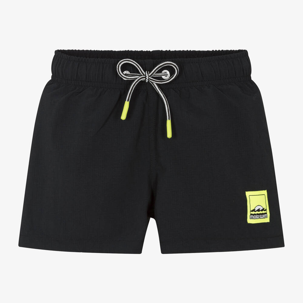 Molo - Boys Black Swim Shorts (UPF50+) | Childrensalon