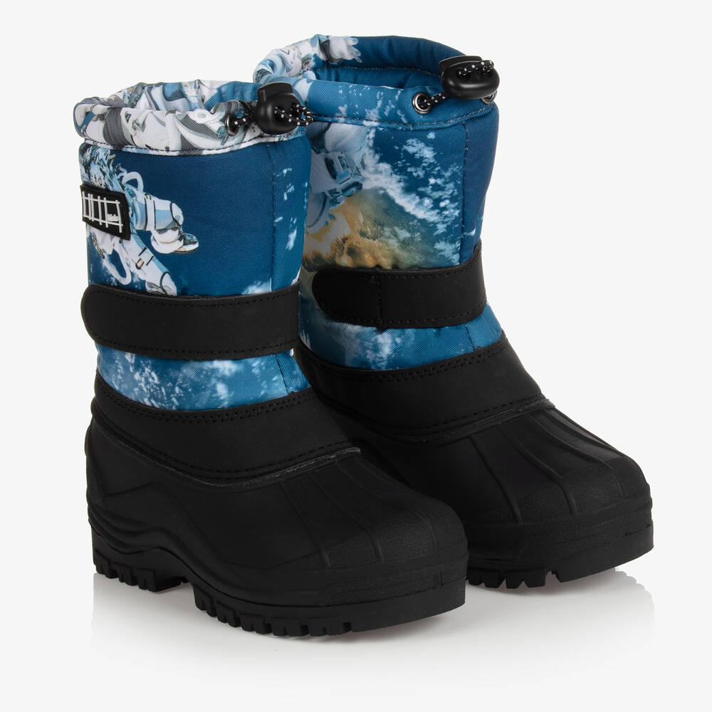 Molo - Boys Blue Astronaut Snow Boots | Childrensalon