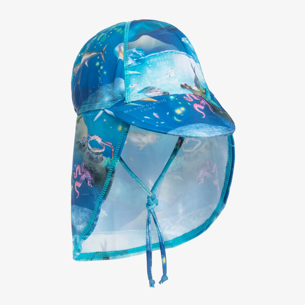 Molo - Boys Blue Ocean Swim Hat (UPF50+) | Childrensalon