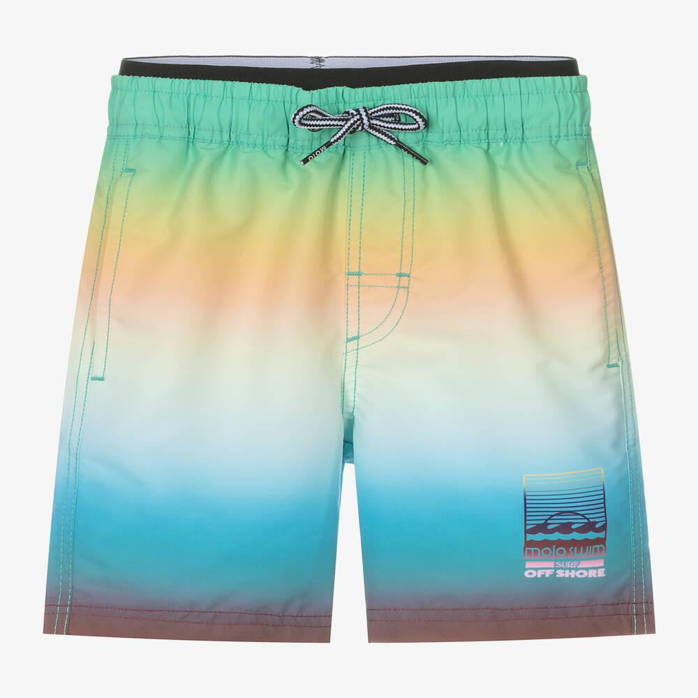 Molo - Boys Blue & Orange Swim Shorts (UPF50+) | Childrensalon