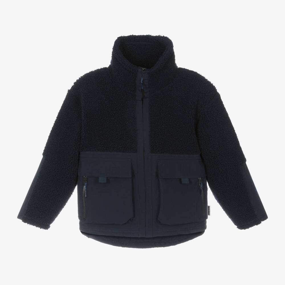 Molo - Boys Blue Sherpa Jacket | Childrensalon