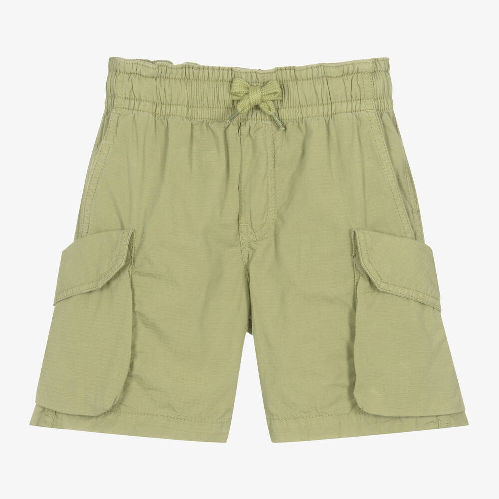 Molo - Boys Green Cotton Cargo Shorts | Childrensalon