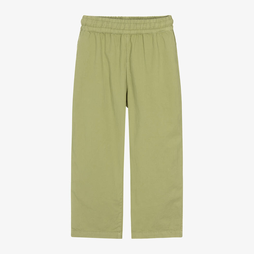 Molo - Boys Green Organic Cotton Trousers | Childrensalon