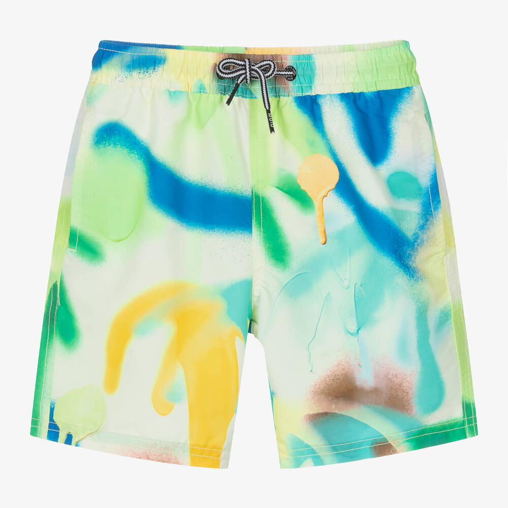 Molo - Boys Green Swim Shorts (UPF50+) | Childrensalon