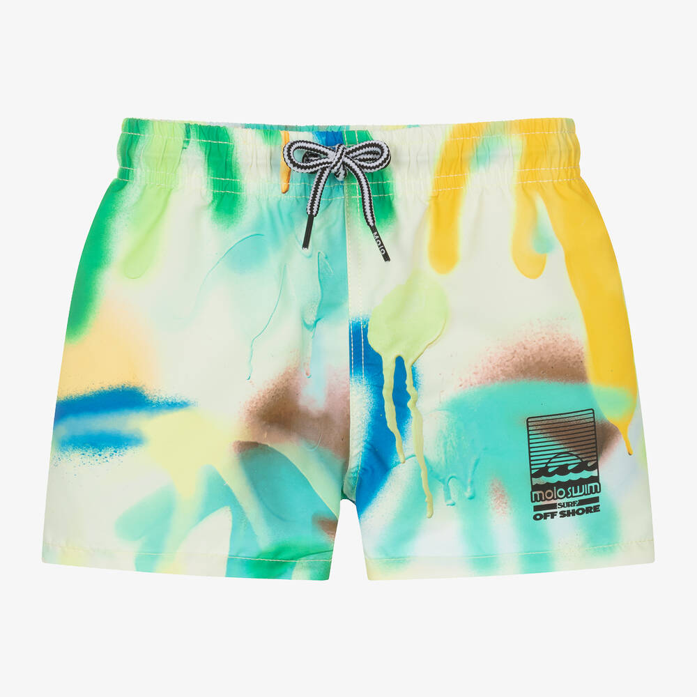 Molo - Boys Green Swim Shorts (UPF50+) | Childrensalon