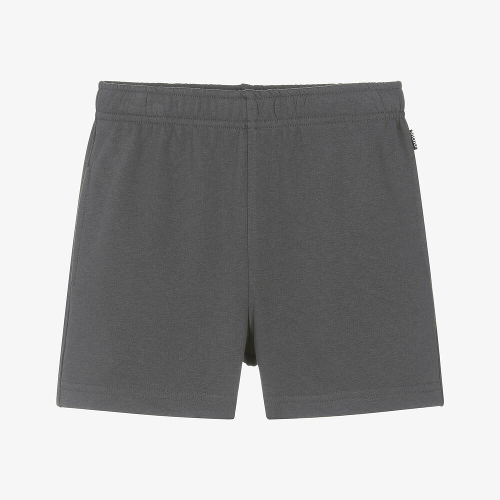 Molo Kids' Boys Grey Cotton Jersey Shorts