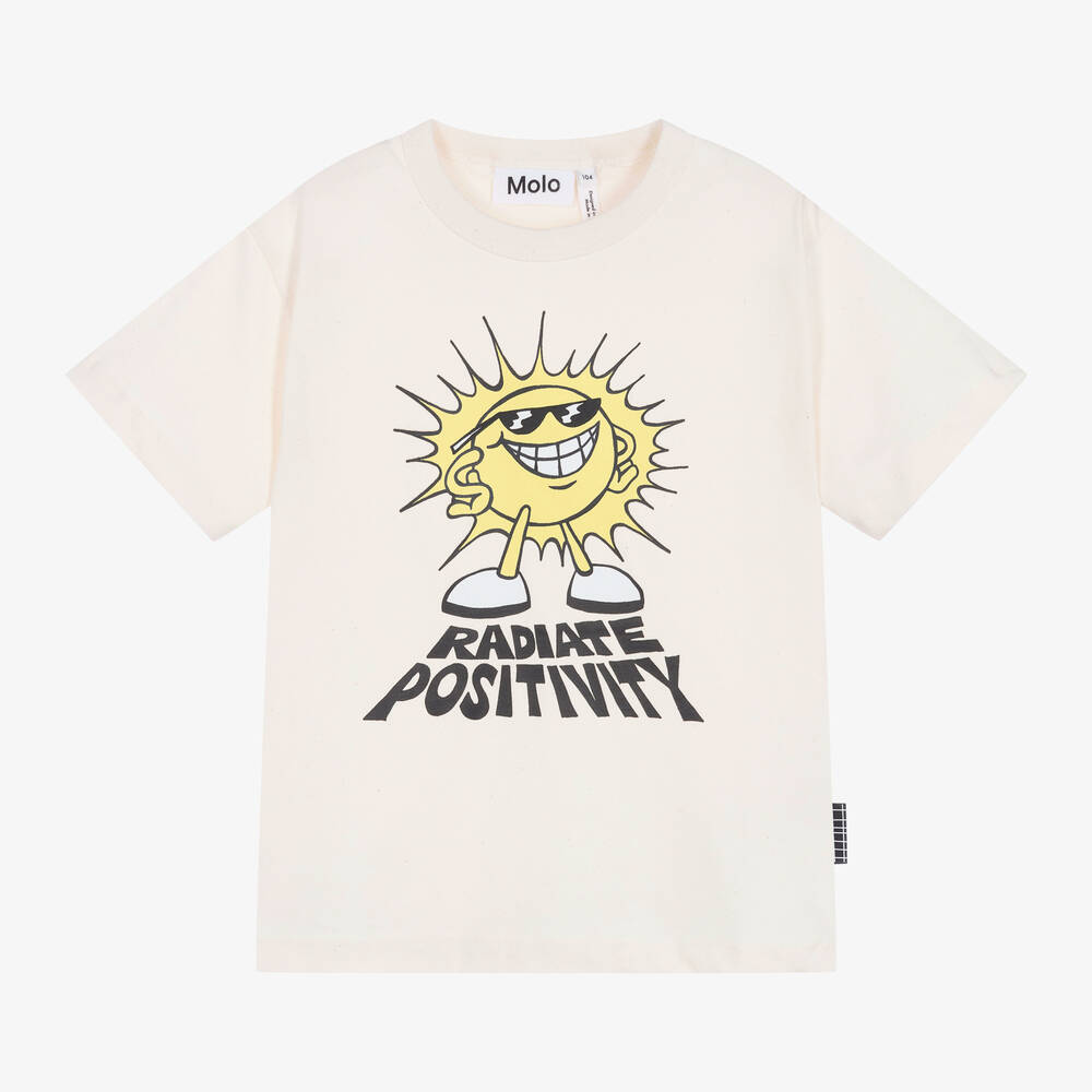 Molo Kids' Boys Ivory Cotton Sunshine T-shirt