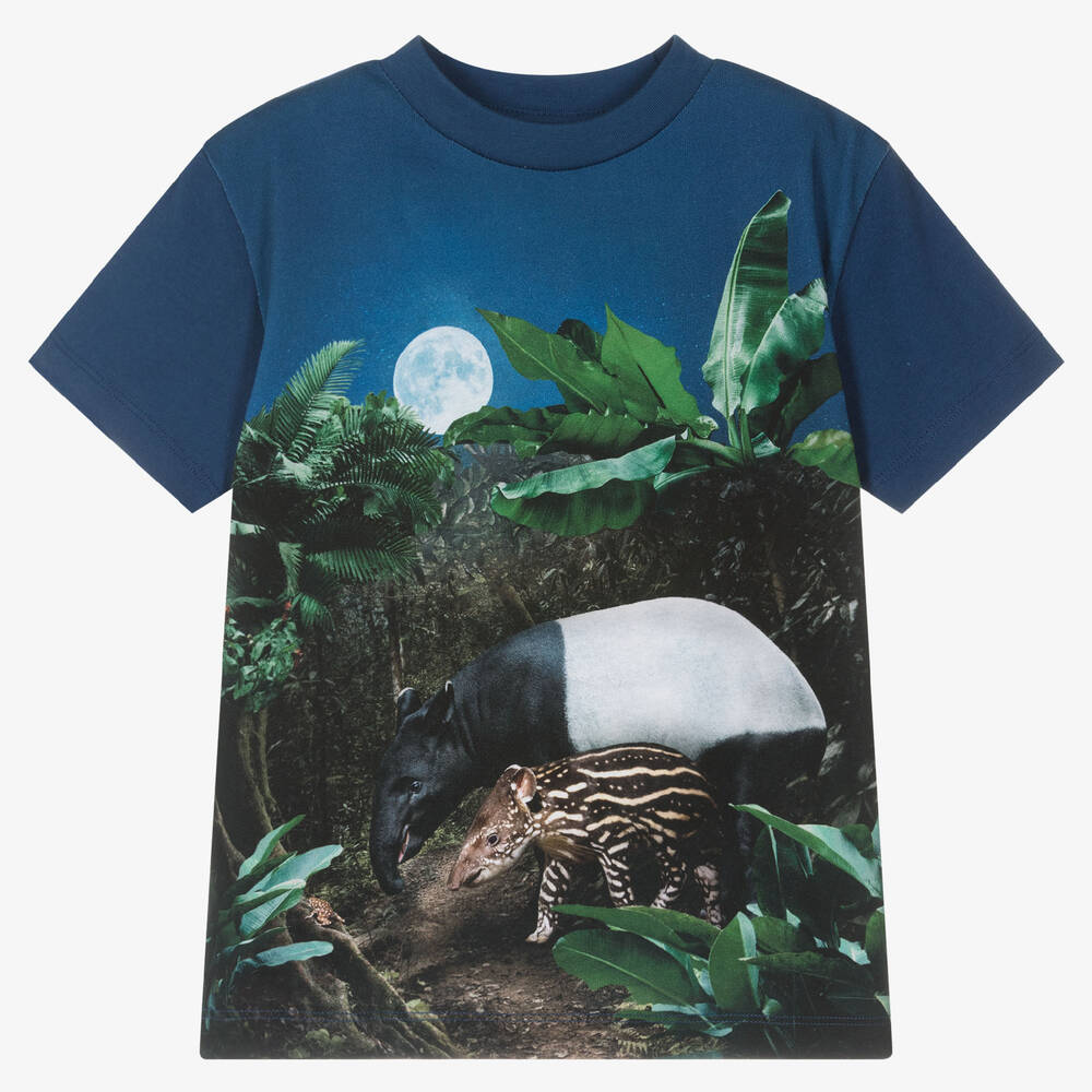 Molo - T-shirt bleu marine à motif garçon | Childrensalon