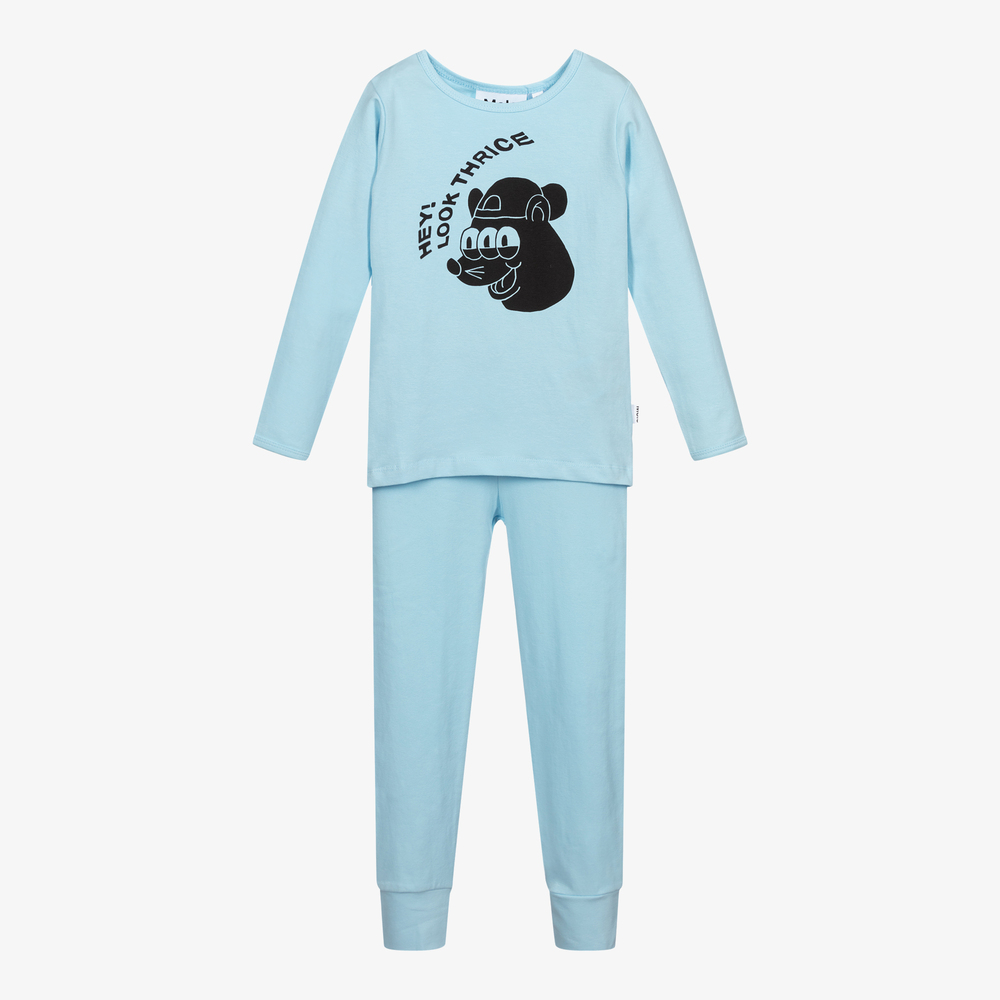 Molo Babies' Boys Pale Blue Cotton Pyjamas