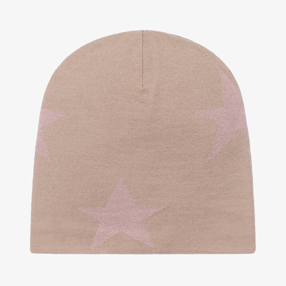 Molo - Girls Beige & Pink Wool Hat | Childrensalon
