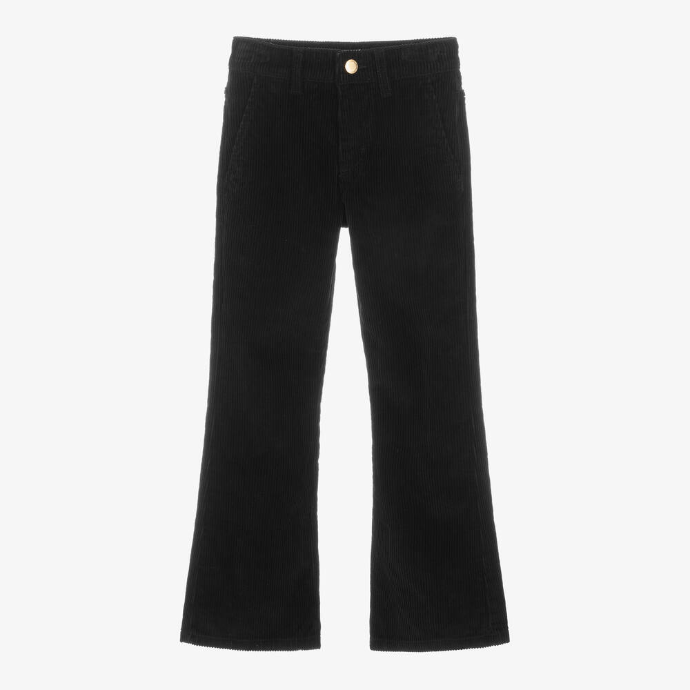 Molo - Girls Black Corduroy Flared Trousers | Childrensalon