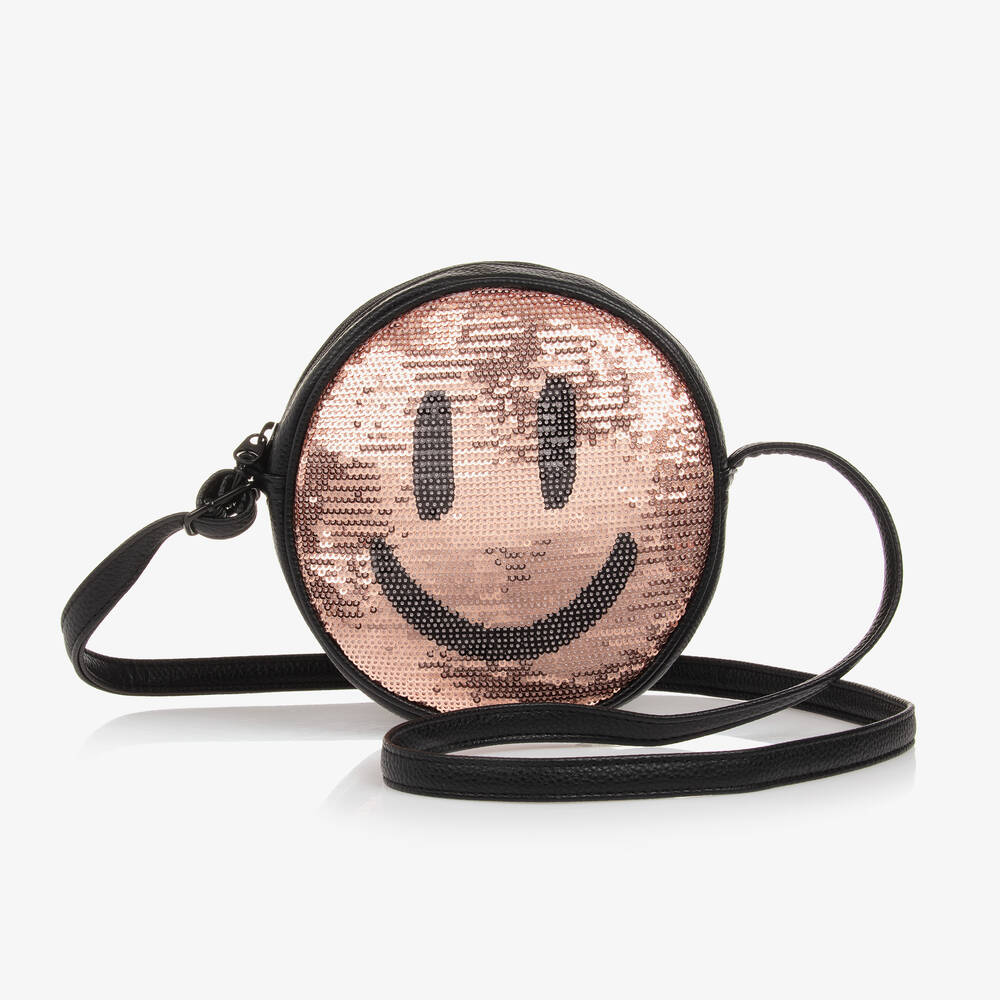 Molo - Girls Black & Pink Sequin Shoulder Bag (16cm) | Childrensalon