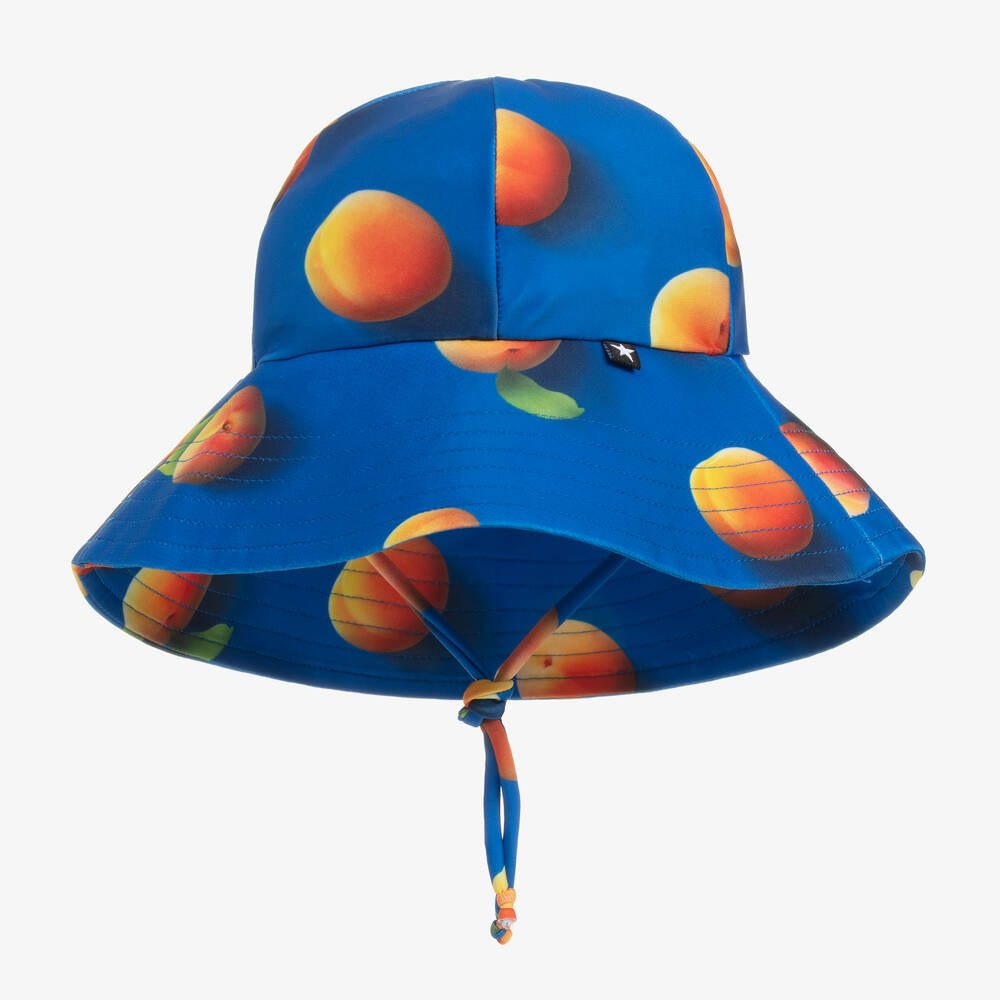 Molo - Girls Blue Apricot Sun Hat (UPF50+) | Childrensalon