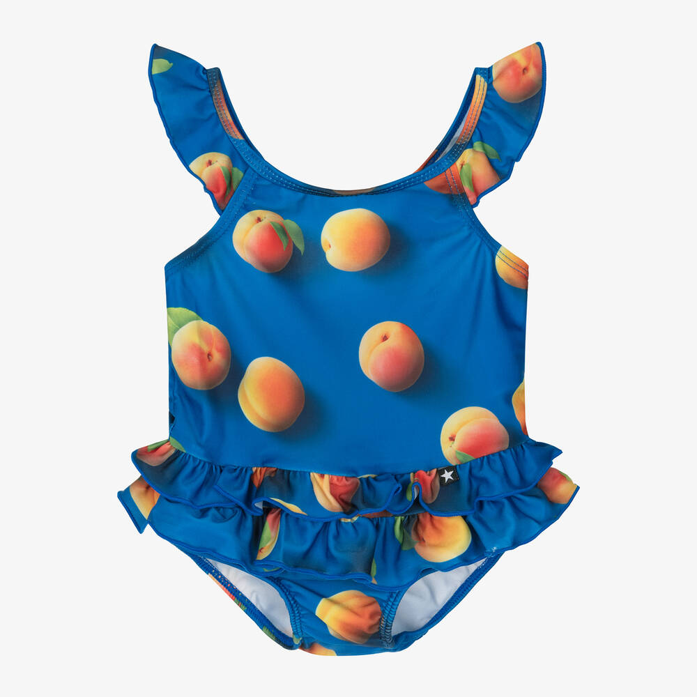 Molo - Girls Blue Apricot Swimsuit (UPF50+) | Childrensalon