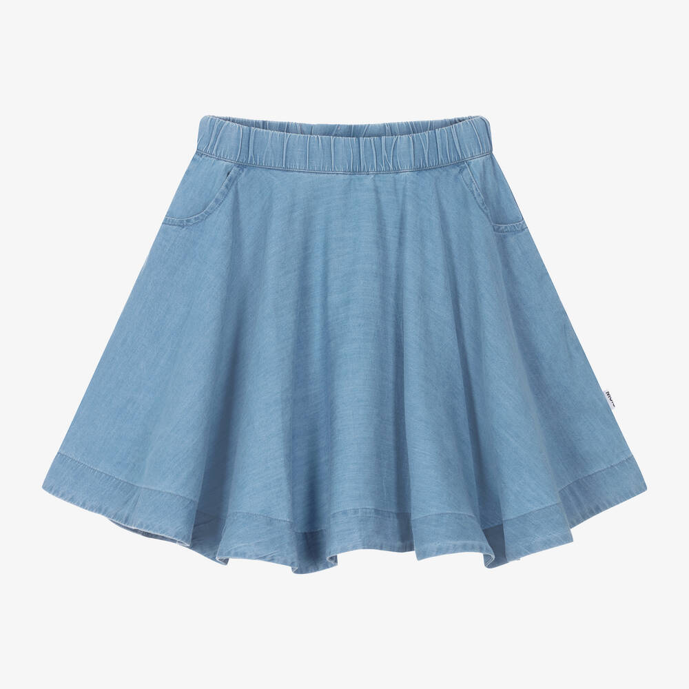 Molo - Girls Blue Chambray Skirt | Childrensalon