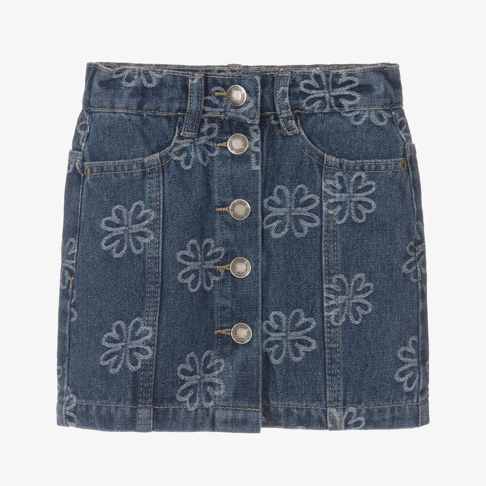 Molo - Синяя джинсовая юбка с цветами для девочек | Childrensalon