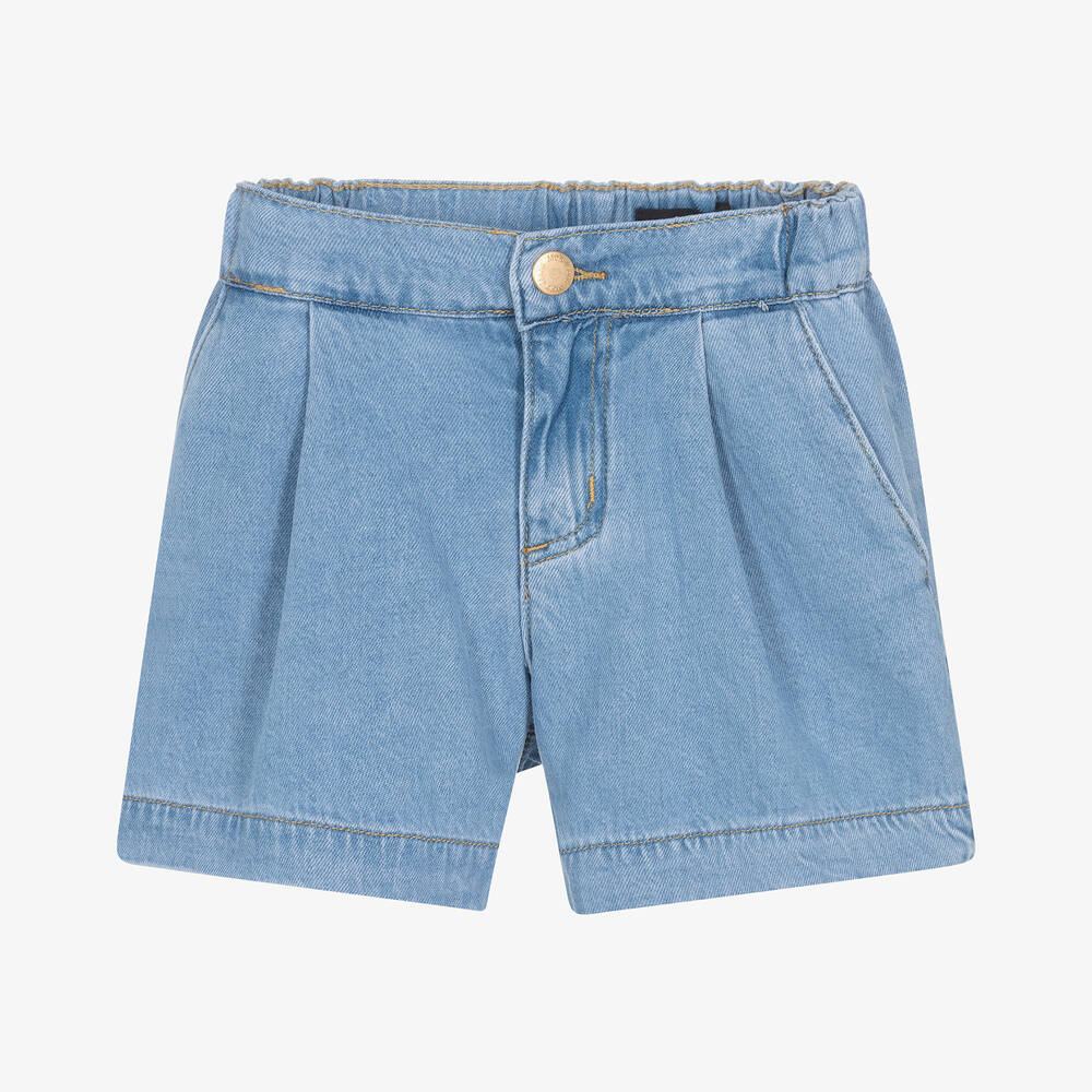 Molo - Girls Blue Light Wash Denim Shorts | Childrensalon